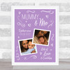 Mummy And Me Baby Photo Doodles Mother's Day Purple Birthday Gift Nursery Print