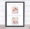 2 Photos Girl New Baby Birth Details Nursery Christening Keepsake Gift Print