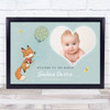 New Baby Birth Details Christening Nursery Photo Fox Keepsake Gift Print