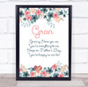 Gran Poem Pretty Pastel Flowers Personalised Gift Art Print