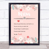 Mum Dictionary Definition Pink Floral Personalised Gift Art Print