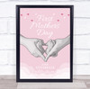 Baby Feet First Mothers Day Pink Hearts Personalised Gift Art Print