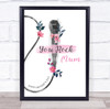 You Rock Mum Microphone Sing Flowers Personalised Gift Art Print