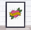 Bright Colours Heart Mother Personalised Gift Art Print