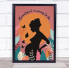 Silhouette Of Pregnant Woman And Colourful Leaves Personalised Gift Art Print
