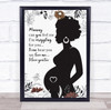 Silhouette Of Pregnant Woman With Flowers Personalised Gift Art Print