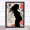 Silhouette Of Pregnant Woman Personalised Gift Art Print