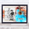 Me & Dad Grunge Guitar Photo Personalised Gift Art Print