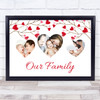 Our Family Photo Hearts X3 Heart Branch Personalised Gift Art Print