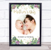 Purple Floral and Gold Mothers Day Photo Personalised Gift Art Print