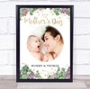 Purple Floral & Gold Mothers Day Photo Personalised Gift Art Print