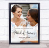 Maid Of Honour Thank You Photo Minimal Details Personalised Gift Art Print