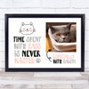 Time Spent With A Cat Is Never Wasted Cat Quote Photo Cat Lover Gift Print