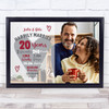 20 Years 20th Anniversary Wedding Heart Photo Personalised Gift Art Print