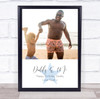 Daddy & Me Birthday Photo Star Blue Personalised Gift Art Print