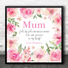 Mum Always In My Heart Pink Flowers Square Personalised Gift Art Print