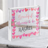 Square Beautiful Mummy To Be Love Hearts Frame Square Personalised Acrylic Block