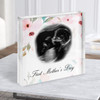 First Mothers Day Floral Ultrasound Pregnancy Scan Photo Square Acrylic Block