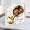 Cute Fox & Flowers Mother's Day Photo Square Personalised Acrylic Block