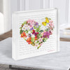 Floral Heart Square Any Song Lyric Acrylic Block