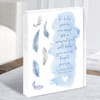 Baby Loss Miscarriage Infant Child Memorial Quote Blue Feathers Acrylic Block