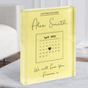 Precious Baby Due Date Special Date Calendar Memorial Yellow Acrylic Block