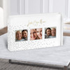 Mother's Day 3 Photos Scattered Grey Hearts Personalised Acrylic Block