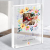 Love You Always Bright Flowers Photo Personalised Acrylic Block
