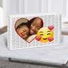 Love Heart Emoji & Photo Love You Personalised Acrylic Block