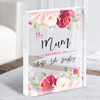 This Mum Belongs To Flowers Red Personalised Acrylic Block