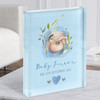 Baby Pregnancy Blue Due Date Acrylic Block