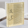 Rustic Script Any Song Lyric Acrylic Block