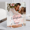 Congrats Mr & Mrs Wedding Day Typographic Photo Personalised Gift Acrylic Block