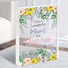 I Have A Wonderful Mum Pretty Flowers Personalised Gift Acrylic Block