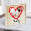 Vintage Scribble Heart Photo Daddy Square Personalised Gift Acrylic Block