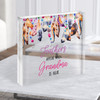 Memorial Feathers Vibrant Square Personalised Gift Acrylic Block