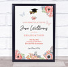 Floral And Butterflies Congratulations Graduation Personalised Gift Print