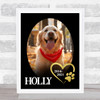 Full Photo Pet Memorial Name & Date Black Dog Cat Personalised Gift Print