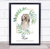 Lhasa Apso Memorial Forever In Our Hearts Leaves Dog Pet Personalised Gift Print