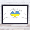 Ukraine Flag Hands Love Heart Support Ukraine Personalised Wall Art Gift Print