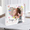 Birth Details Nursery Christening New Baby Bunny Square Photo Gift Acrylic Block