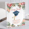 Watercolour Graduation Cap And Diploma With Flowers Gift Acrylic Block