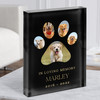 In Loving Memory Pet Remembrance Photos Paw Dog Black Gift Acrylic Block