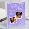 Mummy And Me Baby Photo Doodles Mother's Day Purple Birthday Acrylic Block