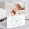 New Baby Birth New-born Nursery Christening Boy Photo Info Gift Acrylic Block