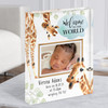 New Baby Birth Details Photo Giraffe Christening Nursery Gift Acrylic Block