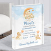 New Baby Birth Details Christening Nursery Baby Lions Gift Acrylic Block