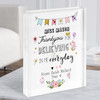 Thank You Teacher Floral Magical Personalised Gift Acrylic Block