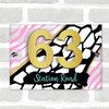 Animal Print Black Gold Light Pink 3D Modern Acrylic Door Number House Sign