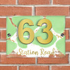 Abstract Gold Splatter Mint Green 3D Modern Acrylic Door Number House Sign